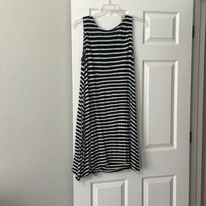 Loft petites dress- black/white striped- size MP